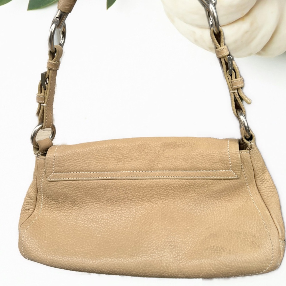 π―% Authentic Vintage Prada Small Shoulder Bag Nude w COA - Picture 7 of 16